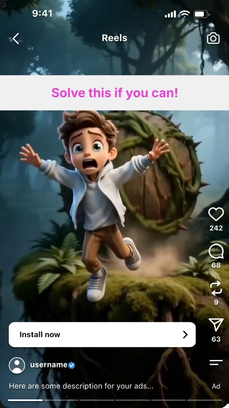 Same text checked on Instagram reel