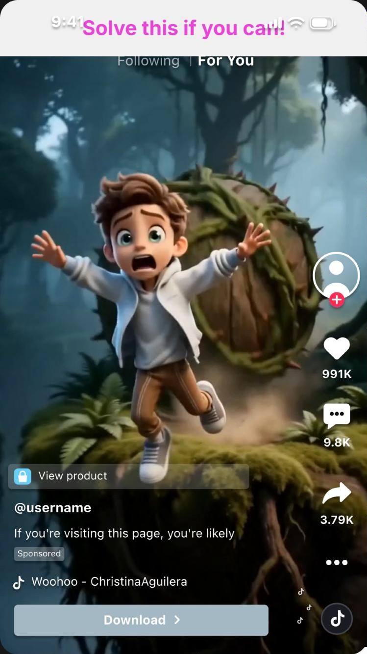 Text hidden under TikTok's top bar